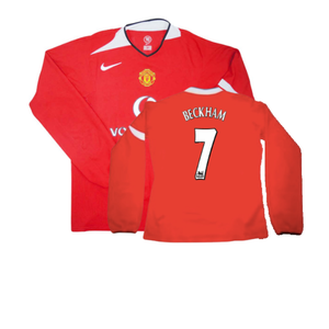 Manchester United 2004-06 Home L/S Shirt (XL) (Very Good) (BECKHAM 7)_0