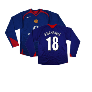 Manchester United 2005-06 Long Sleeve Away Shirt (M) (Excellent) (B FERNANDES 18)_0