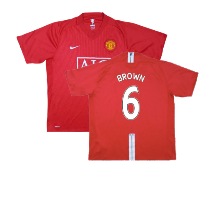 Manchester United 2007-09 Home Shirt (Excellent) (Brown 6)