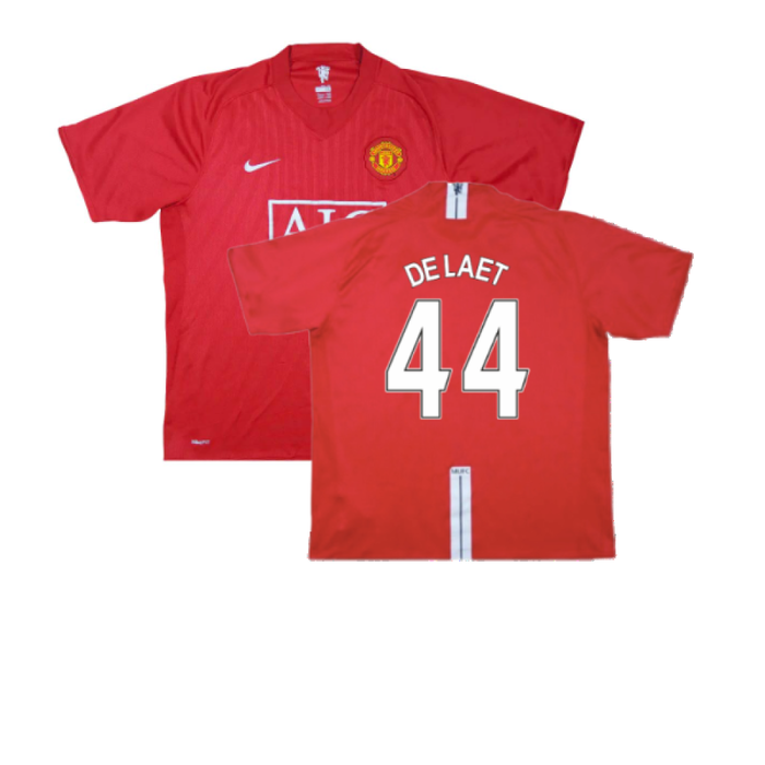 Manchester United 2007-09 Home Shirt (Very Good) (De Laet 44)