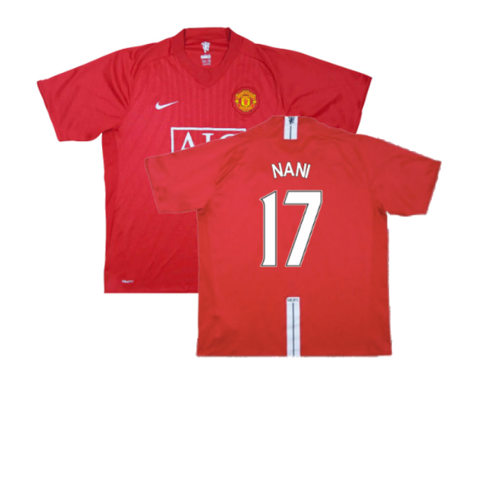 Manchester United 2007-09 Home Shirt (Very Good) (Nani 17)