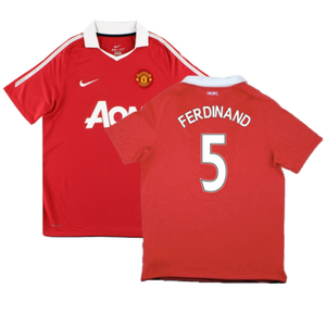 Manchester United 2010-11 Home Shirt (Very Good) (Ferdinand 5)_0