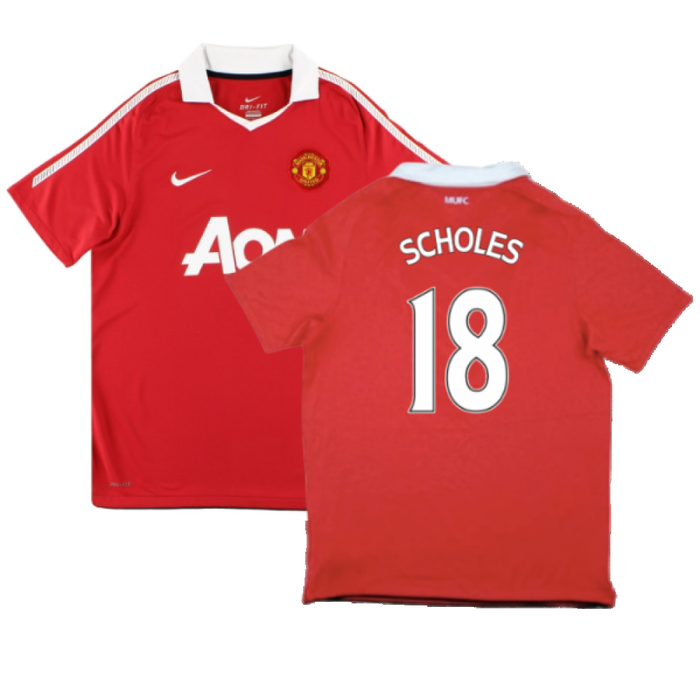 Manchester United 2010-11 Home Shirt (S) (Very Good) (Scholes 18)