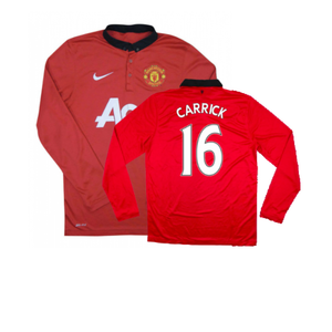 Manchester United 2013-14 Home Long Sleeve Shirt (L) (Mint) (Carrick 16)_0