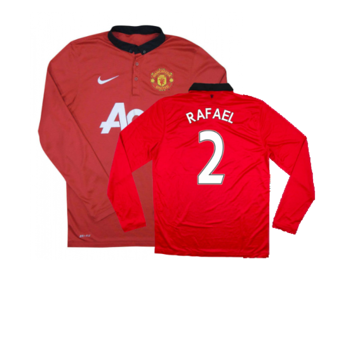 Manchester United 2013-14 Home Long Sleeve Shirt (XL) (Mint) (Rafael 2)