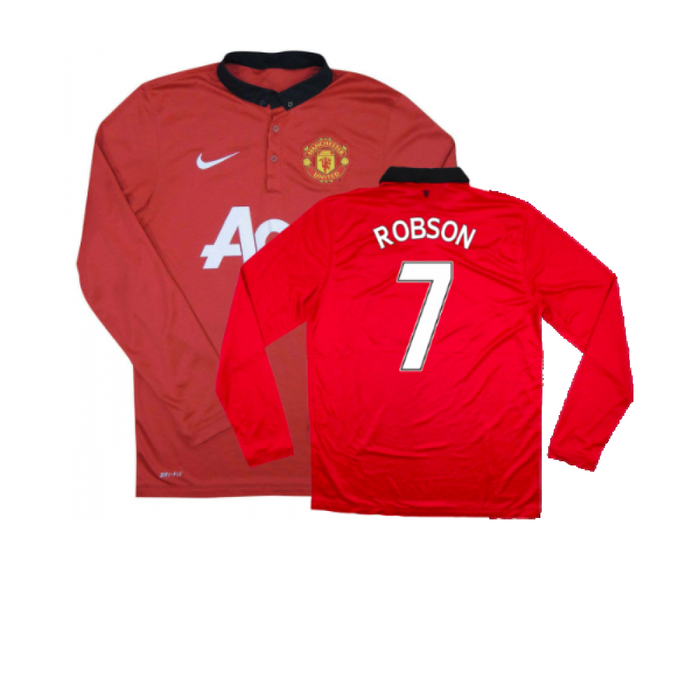 Manchester United 2013-14 Home Long Sleeve Shirt (L) (Mint) (Robson 7)