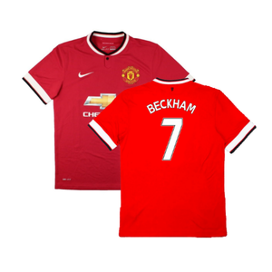 Manchester United 2014-15 Home Shirt (Very Good) (Beckham 7)_0