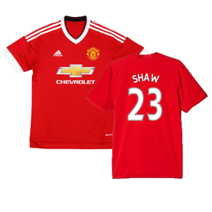 Manchester United 2015-16 Home Shirt (M) (Shaw 23) (Fair)_0