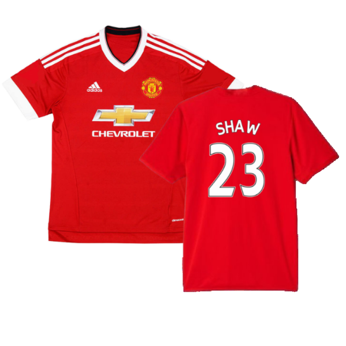 Manchester United 2015-16 Home Shirt (S) (Shaw 23) (Good)