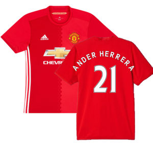 Manchester United 2016-17 Home Shirt (L) (Ander Herrera 21) (Good)_0