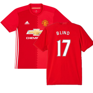 Manchester United 2016-17 Home Shirt (L) (Blind 17) (Good)_0