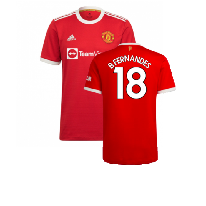 Manchester United 2021-22 Home Shirt (XL) (Good) (B FERNANDES 18)