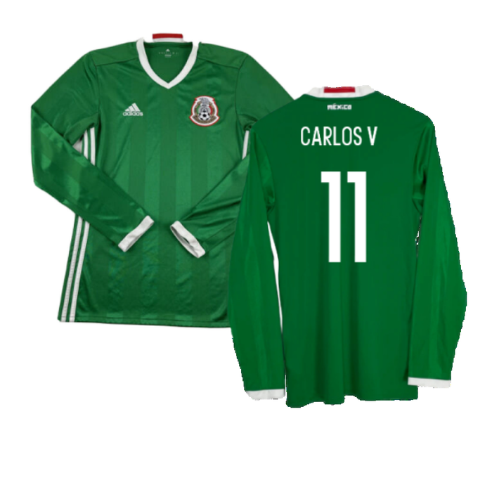 Mexico 2016-2017 Long Sleeve Home Shirt (XL) (Excellent) (Carlos V 11)