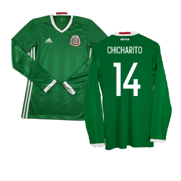 Mexico 2016-2017 Long Sleeve Home Shirt (XL) (Excellent) (Chicharito 14)