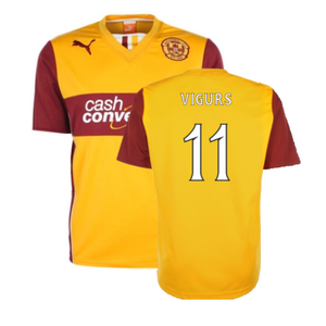 Motherwell 2013-14 Home Shirt (M) (Mint) (Vigurs 11)_0