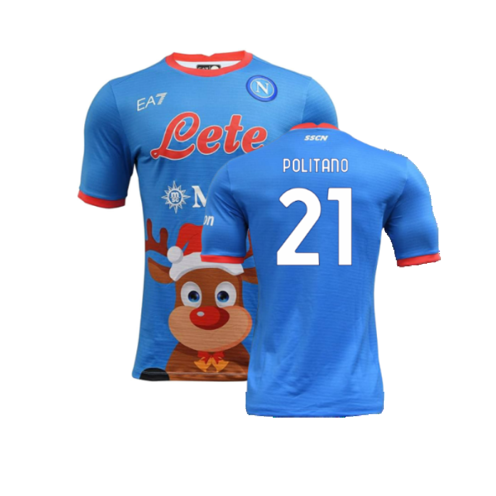 Napoli 2022-23 Special Edition Christmas Shirt (S) (Excellent) (Politano 21)_0