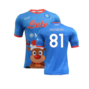 Napoli 2022-23 Special Edition Christmas Shirt (S) (Excellent) (Raspadori 81)_0