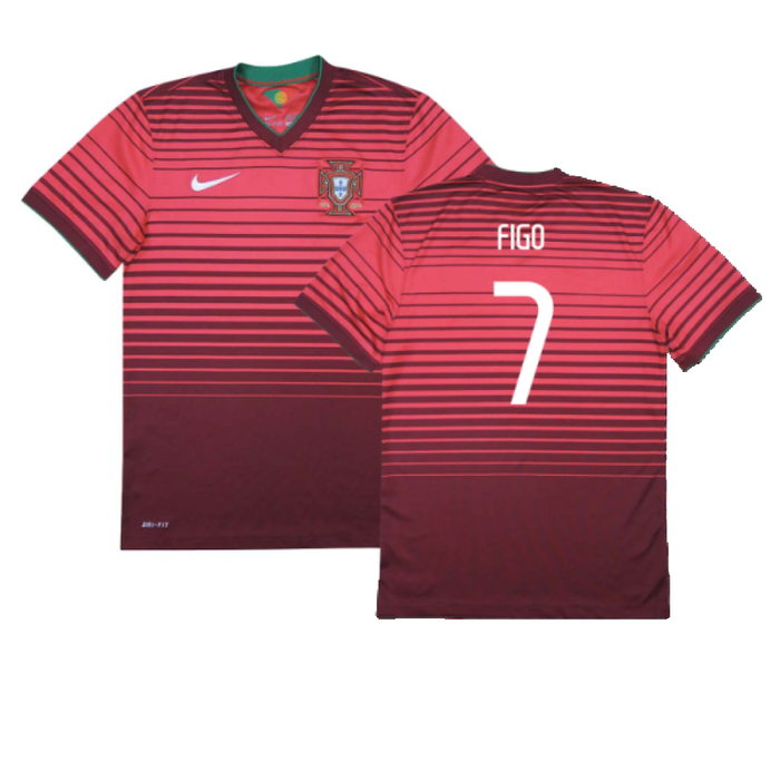 Portugal 2014-15 Home Shirt (XL) (Good) (Figo 7)