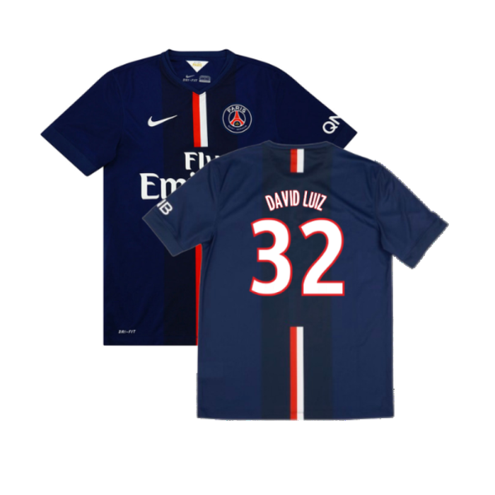 PSG 2014-15 Home Shirt (L) (Good) (David Luiz 32)