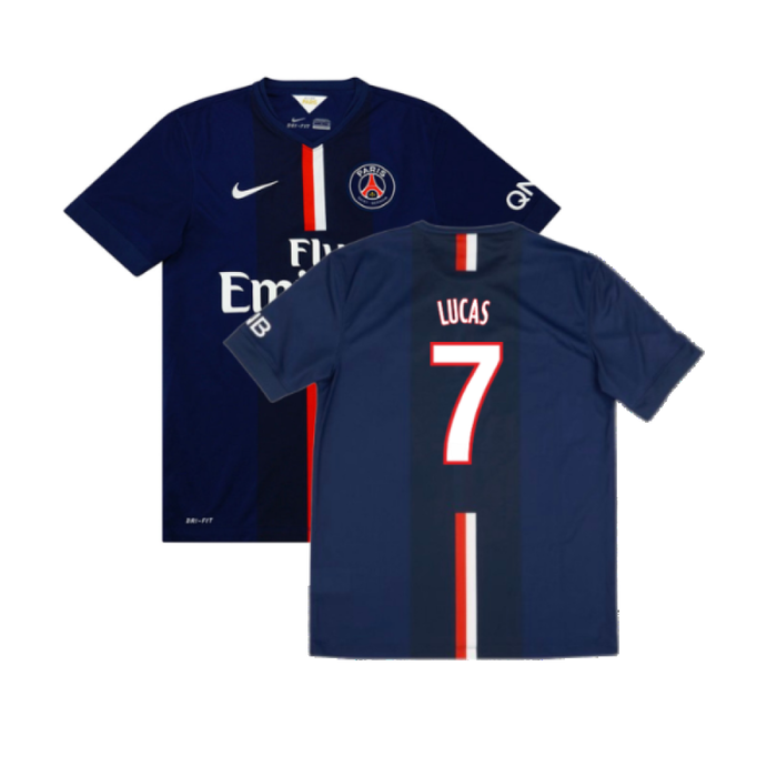 PSG 2014-15 Home Shirt (L) (Good) (Lucas 7)