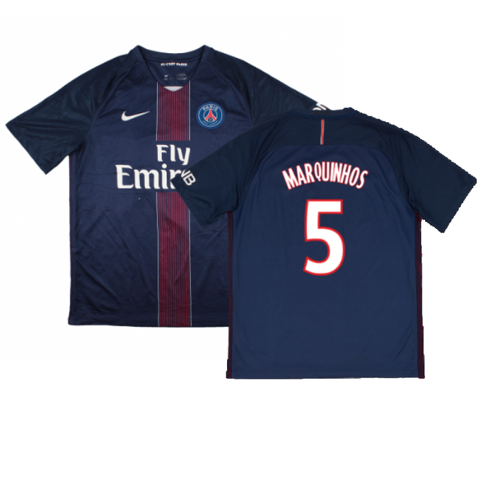 PSG 2016-17 Home Shirt (S) (Very Good) (Marquinhos 5)