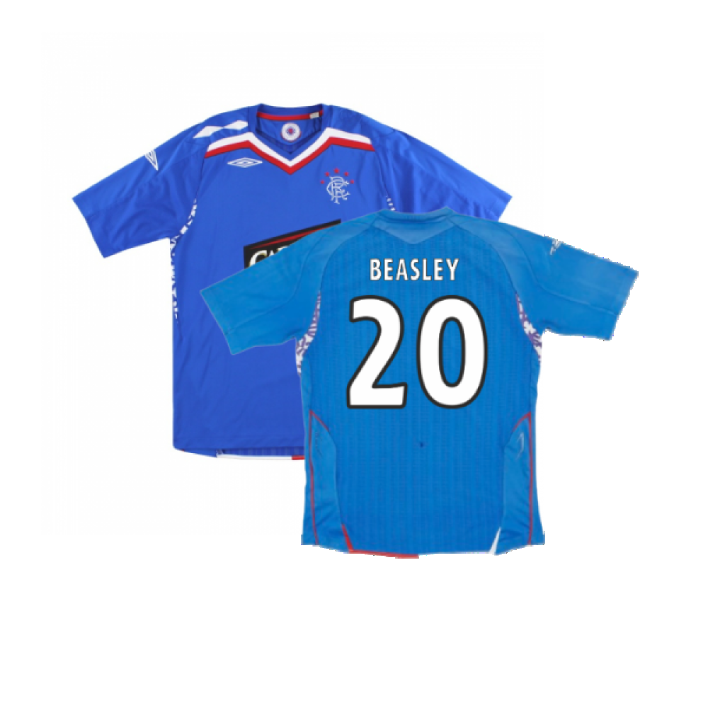 Rangers 2007-08 Home Shirt (Excellent) (Beasley 20)_0