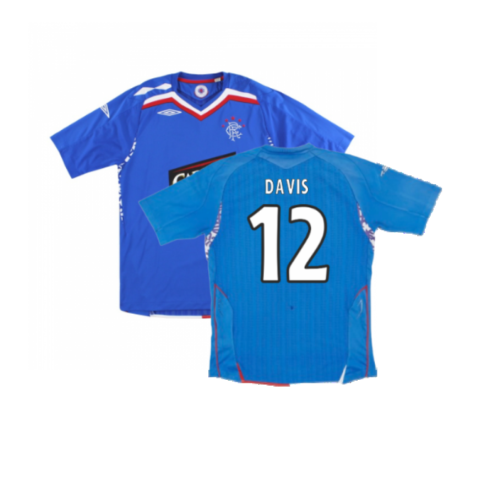 Rangers 2007-08 Home Shirt (Excellent) (Davis 12)_0