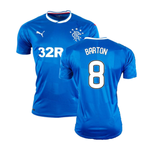 Rangers 2016-18 Home Shirt (M) (Very Good) (Barton 8)_0