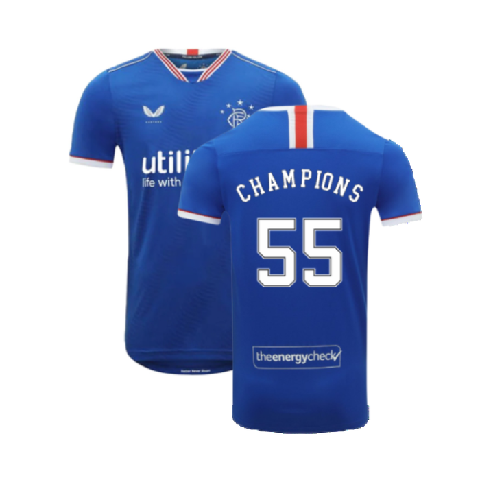 Rangers 2020-21 Home Shirt (S) (Mint) (Champions 55)