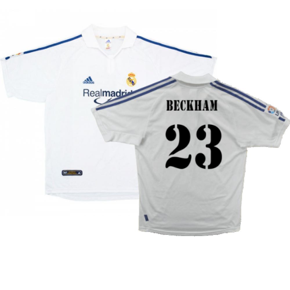 Real Madrid 2001-02 Home Shirt (Very Good) (Beckham 23)_0