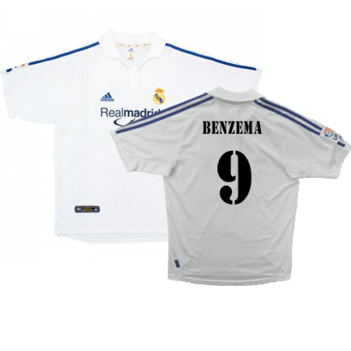 Real Madrid 2001-02 Home Shirt (Very Good) (Benzema 9)