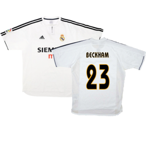 Real Madrid 2003-04 Home Shirt (S) (Good) (Beckham 23)_0