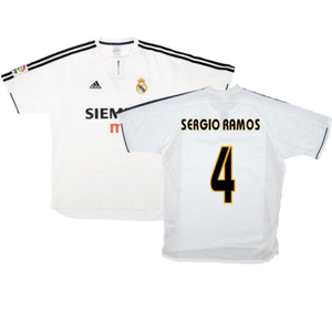 Real Madrid 2003-04 Home Shirt (XL) (Good) (Sergio Ramos 4)_0