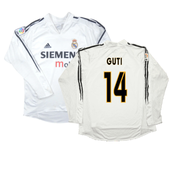 Real Madrid 2004-05 Long Sleeve Home Shirt (M) (Excellent) (Guti 14)