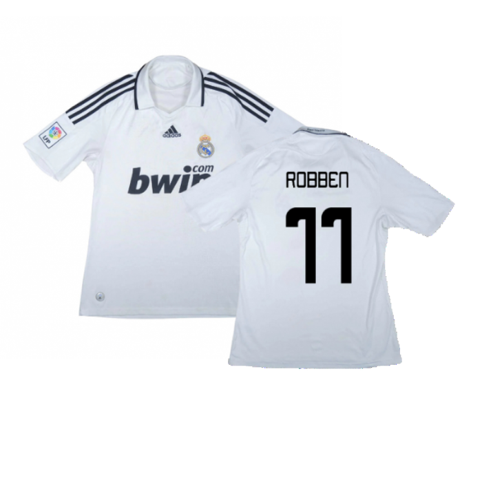 Real Madrid 2008-09 Home Shirt (L) (Very Good) (Robben 11)