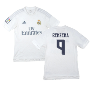 Real Madrid 2015-16 Home Shirt (M) (Benzema 9) (Excellent)_0