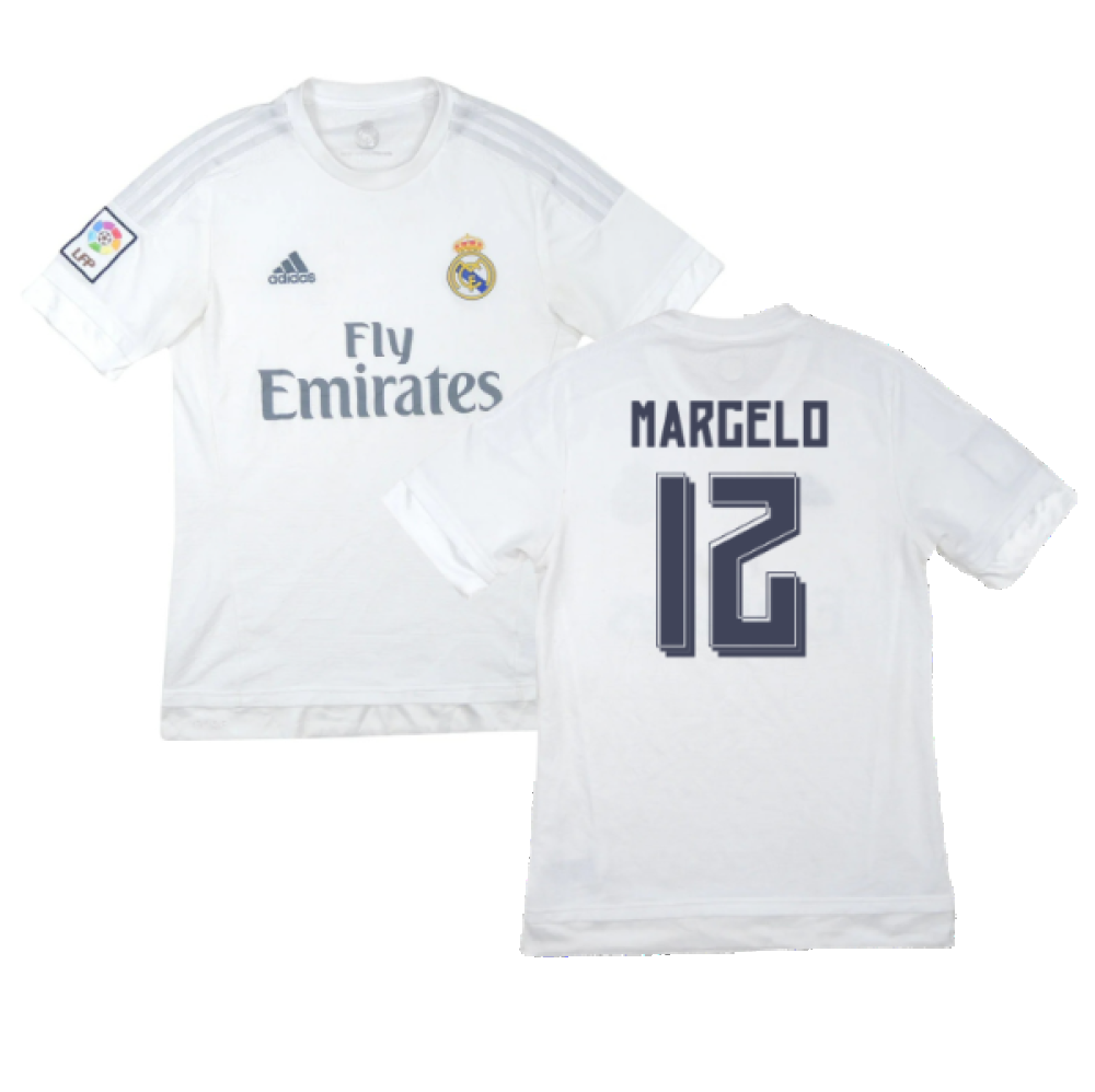 Real Madrid 2015-16 Home Shirt (M) (Marcelo 12) (Excellent)_0