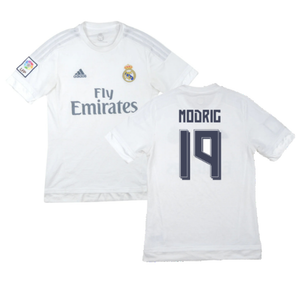 Real Madrid 2015-16 Home Shirt (M) (Modric 19) (Good)_0