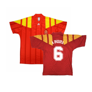 Spain 1992-94 Home Shirt (L) (Excellent) (A INIESTA 6)_0