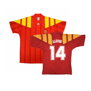 Spain 1992-94 Home Shirt (L) (Excellent) (ALONSO 14)_0