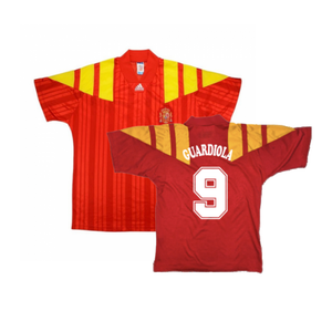 Spain 1992-94 Home Shirt (L) (Excellent) (Guardiola 9)_0