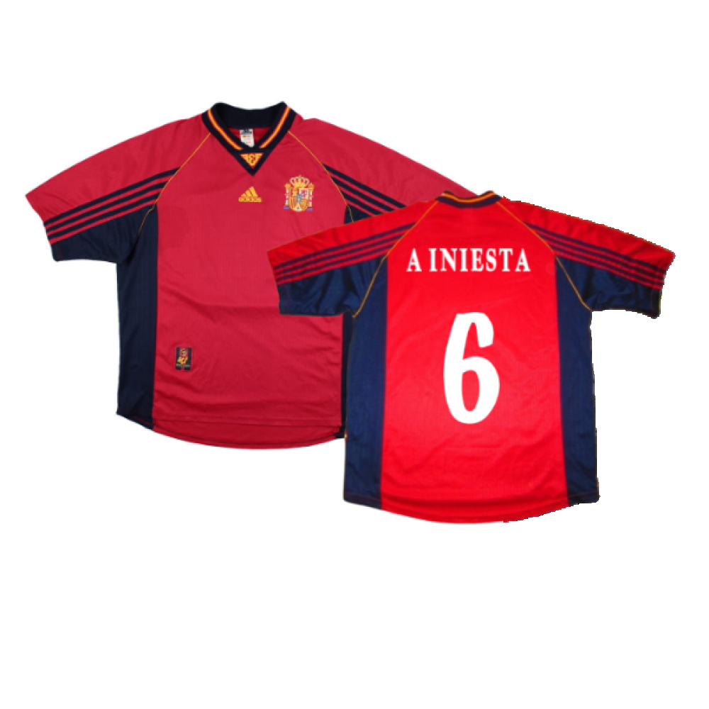 Spain 1998-99 Home Shirt (XL) (Excellent) (A INIESTA 6)_0