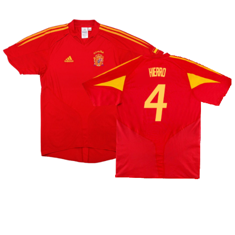 Spain 2004-2006 Home Shirt (L) (Very Good) (Hierro 4)_0