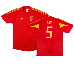 Spain 2004-2006 Home Shirt (S) (Excellent) (Puyol 5)_0