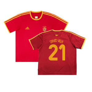 Spain 2006-07 Basic Home Shirt (S) (Excellent) (David Villa 21)_0