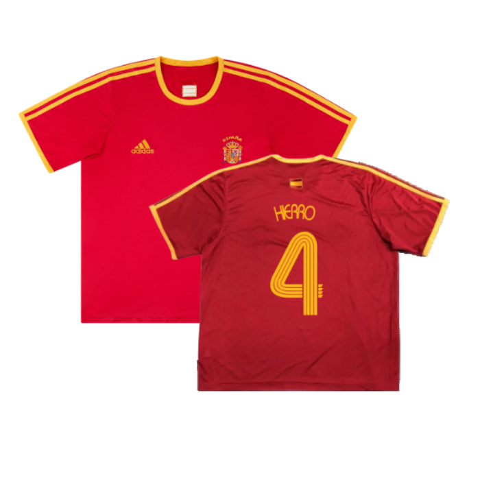 Spain 2006-07 Basic Home Shirt (L) (Very Good) (Hierro 4)