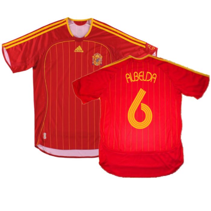 Spain 2006-08 Home Shirt (M) (Mint) (Albelda 6)