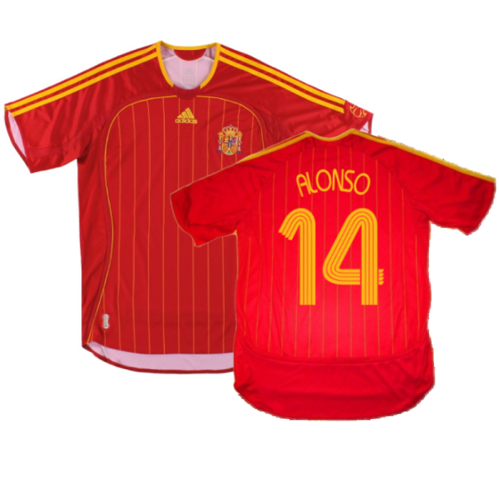 Spain 2006-08 Home Shirt (M) (Mint) (Alonso 14)