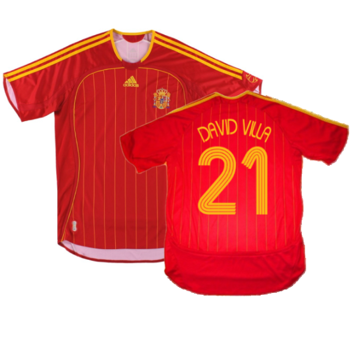 Spain 2006-08 Home Shirt (S) (Excellent) (David Villa 21)