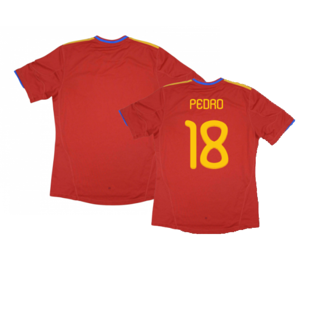 Spain 2010-11 Home Shirt (XL) (Excellent) (Pedro 18)_0